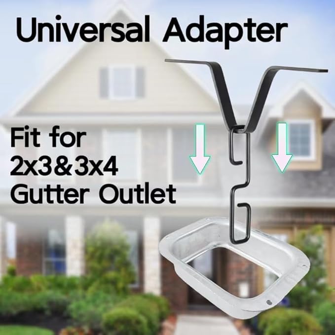 Rain Chain Gutters Adapter Clip for Outside V Style Copper Hook Hanger Iron Connector for Rain Chimes Downspout Outside Hardware Rain Catcher System Installation Accessories for Garden & Yard Spring.
