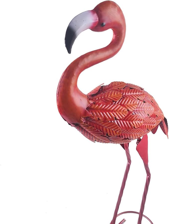 Flamingo Statue Metal Sculpture Garden Decoration Metal Yard Art for Patio Lawn Backyard Outdoor Decoration