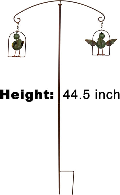 Metal Birds Seesaw Balancer Garden Deorative Stakes 45", Iron Yard Balanceing Stake Art, Animal Scarecrow Sway Up and Down in Wind, Gifts to Bird Lovers as Grassland Lawn Farmland Decor