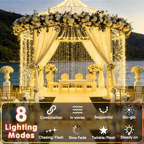 1000 LED 403ft Christmas String Lights - 8 Modes, Timer, Waterproof (Warm White)