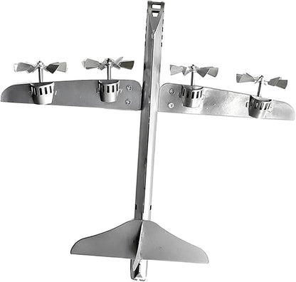 Wind Spinner Statue Aircraft Windmill Airplane Model with Metal Stake Decorative Figurine Iron Art Sculpture for Lawn