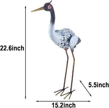 Heron Statue Metal Heron Sculpture Heron Ornaments Garden Decoration Metal Yard Art for Patio Lawn Backyard Outdoor Decoration