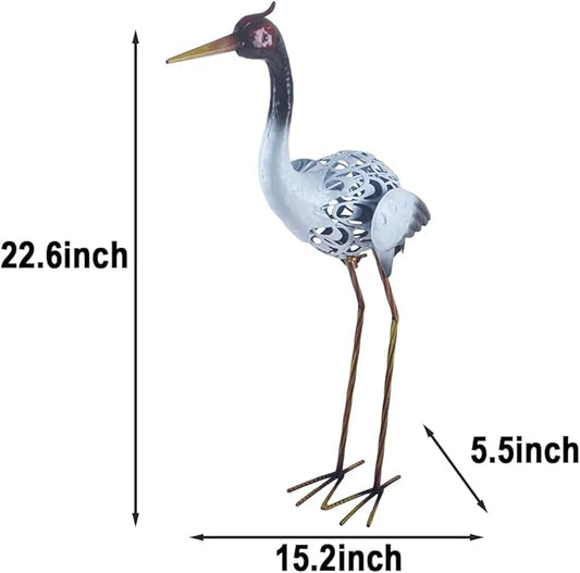Heron Statue Metal Heron Sculpture Heron Ornaments Garden Decoration Metal Yard Art for Patio Lawn Backyard Outdoor Decoration