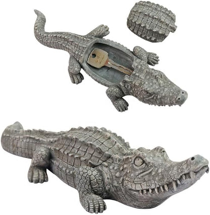 Hide A Key Outside Crocodile Key Hiders, Animal Spare Key Hider Hidden Key Holder Small Alligator Statue for Garden Outdoor Indoor or Yard