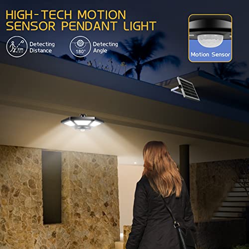 Solar Pendant Light - Dual Head, 180 LED, Motion Sensor, Remote Control