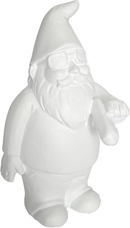 Gnometastic Gnude Mini Gnomes - Smoking Hippie Unpainted Gnome Statue, 3.5in DIY Paint Your Own Gnome Mini -Funny Garden Gnomes to Paint for Adults