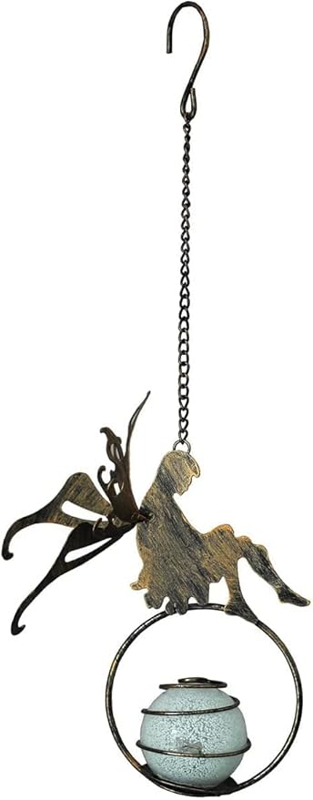Retro Pendant Sculpture Garden Courtyard Balcony Indoor Iron Ornaments 5.5X3.5X14.1Inch