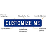 SmartSign Blue Custom Street Sign - 4" x 18", Aluminum, Reflective Option, Personalize Your Own Street Sign, Outdoor Metal Sign for Home, Office, Decor, Room, USA-Made