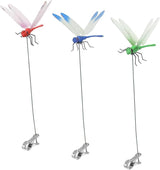 3PCS Outdoor Fake Dragonfly Rod Clip, Garden Metal Dragonfly Clip. Natural Organic Concept, 3D Dragonfly Garden Decoration, Creative Home Accessories (6)