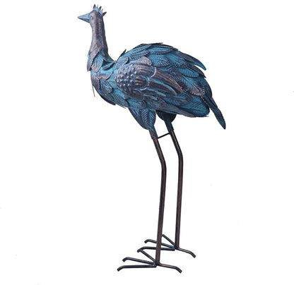 Retro Style Metal Ostrich Statue Outdoor Indoor Garden Yard Art for Patio Lawn Backyard Decoration