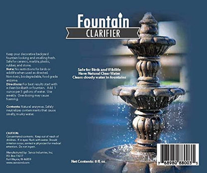 Fountain Water Clarifier - 8 Ounces - Water Treatment for Fountains & Birdbaths, Prevent White-Scale Buildup, Stains, Cloudy Water & Other Water Conditions