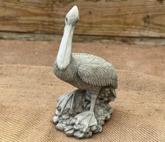 Realistic Concrete Pelican Statue Cement Lake Bird Ornament Handmade Garden Decoration