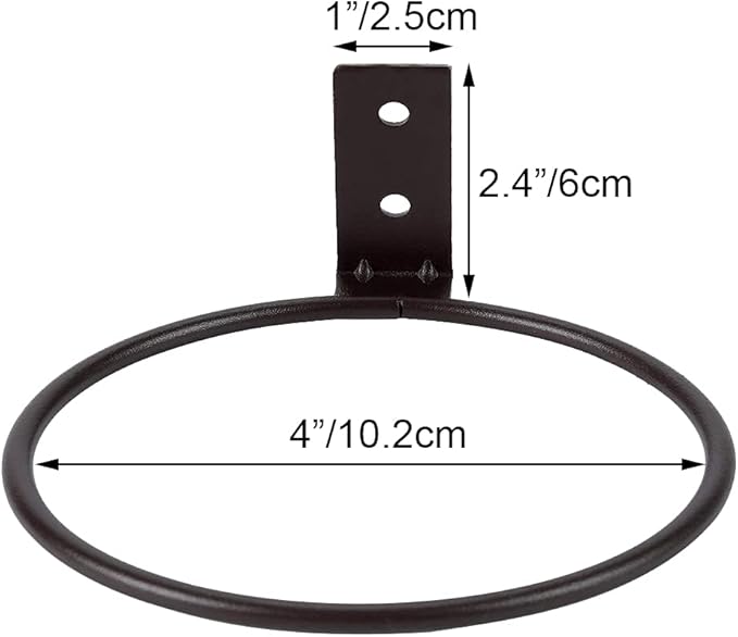 Sivya 6 Pack 4in Flower Pot Holder Ring Wall Mounted Metal Planter Hooks Hangers Wall Bracket