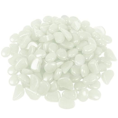 4.8Lbs 1100pcs Glow in The Dark Stones Garden Pebbles Rocks Indoor Outdoor Decor Luminous Stone for Walkways Driveway Yard Grass (White in Daytime, Blue in Night)