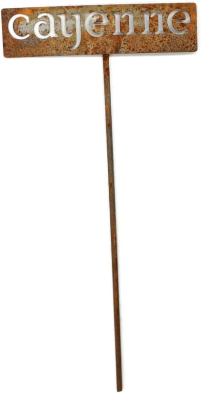Classic Metal Garden Markers 19 Inches Tall (cayenne, Naturally Rusted)