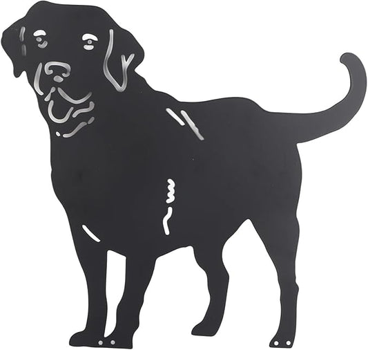 CXWLD Metal Dog Stake Statue Garden Lawn Black Labrador Silhouette Decoration Animal Sculpture Outdoor Decor Yard Sign for Yard Patio Backyard Pathway Sidewalk, 38x37CM (BLAC1)
