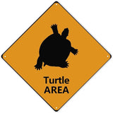 Sea Turtle Crossing Sign Caution Sea TurtleXing Sign Street Sign Wildlife Novelty Road Fence Wall Decor Warning Metal Tin Sign For Indoor Outdoor 15x15in