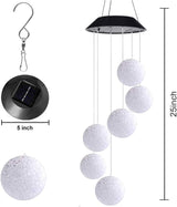 Color Changing Crystal Ball LED Light Solar Powered Wind Chime Waterproof Hanging Solar Mobile Lamp for Patio Yard Garden Home Decoration