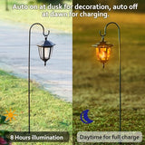 Solar Flame Hanging Lights - 2 Pack with 38" Hooks