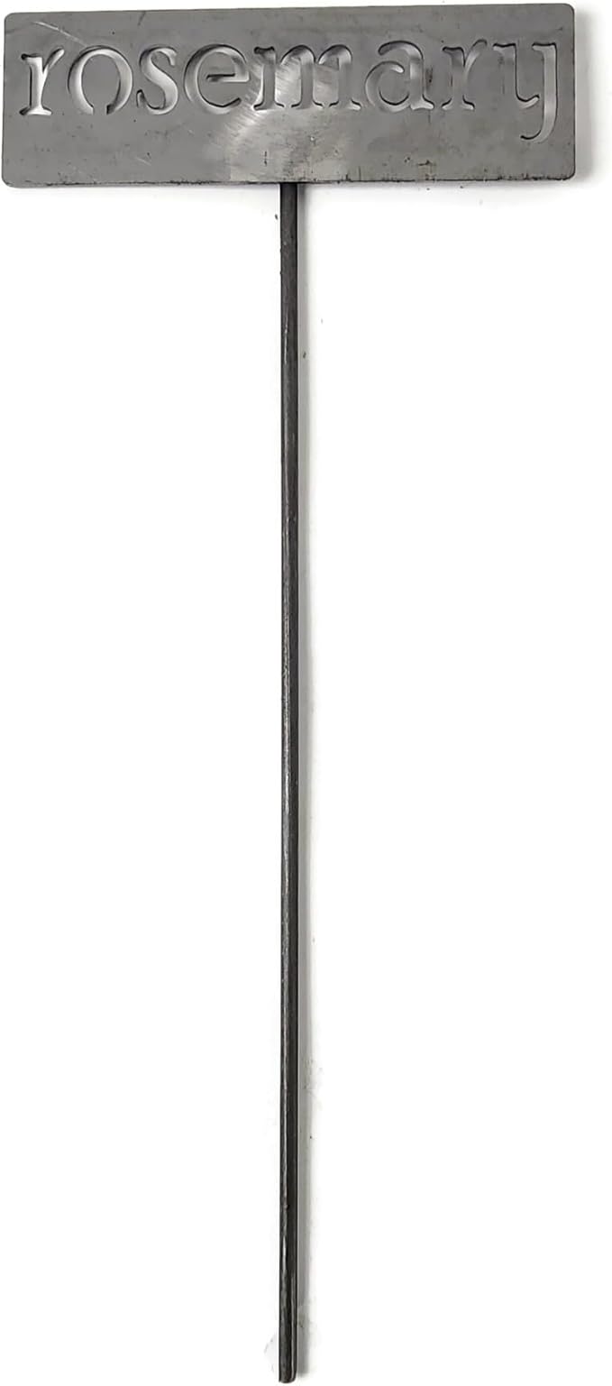 Classic Metal Garden Markers 19 Inches Tall (rosemary, Raw, Unfinished Steel (will rust with time))