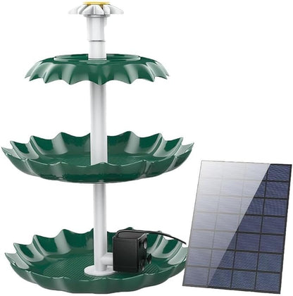 HEERTTOGO 1Pc of 3-Layer Bird Bath with Solar Pump, DIY Solar Fountain, Detachable, Suitable for Bird Bath, Garden, Outdoor Bird Feeder, 3-Layer Flowing Fountain, Swimming Pool Decoration Accessories