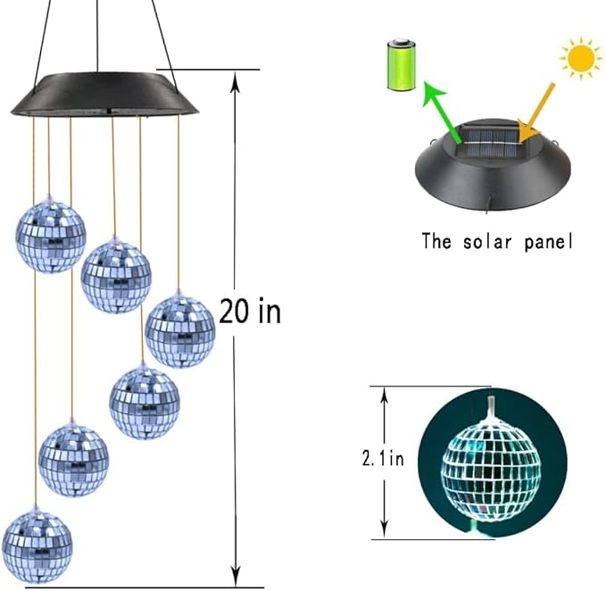 Kwaiffeo Gifts for Women, Solar Disco Ball for Garden Patio Outdoor Decor, Lovely Color Changing Solar Garden Lights, Birthday Gifts for Women, Gifts for Mom Grandma Teacher, Mothers Day Gifts