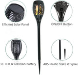 Large Solar Torch Light with Flickering Flame, Upgraded Ultra-Bright Solar Outdoor Lights, Waterproof Landscape Decorations Lighting Security Tiki Torches for Garden Yard Pathway (4 Pack)