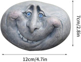 Funny Face Rock Art Sculpture Decoration Yard Art Face Resin Sculpture Mystical Garden Stones for Indoors Outdoors Patio ...