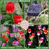 Solar Tulip Flower Lights - 2 Pack, Outdoor Decorative Garden Stake