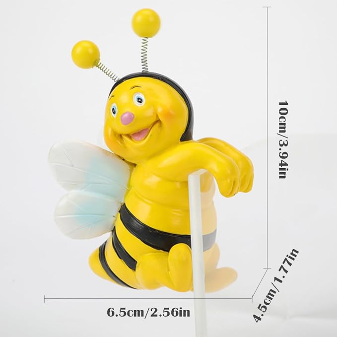 Set of 2 Cute Climbing Bees Flower Pot Hugger Figurines Resin Hanging Bee Statues Planter Pot Decorations for Home Garden Fence Balcony Patio Lawn Yard Ornaments