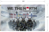 Defend Greenland Flag 3X5FT, Both Sides Printed, Men Women Banner,Vibrant Colors, Double Stitched with 2 Brass Grommets, Bar Garden Street Decoration, GYM, Office Decor,Indoor Outdoor Use,Gifts. (Defend, 3x5ft)