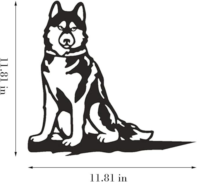 Adorable Dog Stake Decoration Yard Garden Outdoor Metal Art Dog Silhouette Decoration Steel Dogs Statue Adorable Ornament Gift Contour Black Dog (Husky)