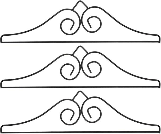 Happyyami 3pcs Wrought Iron Garden Flag Hanger Metal Decorative Garden Banner Holder Outdoor Flag Scroll Bracket Hanging Stand for Garden Lawn Porch Wall Black