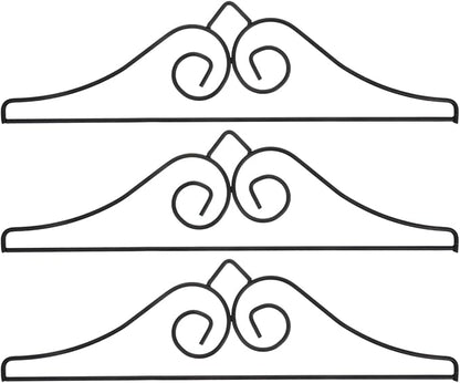 Happyyami 3pcs Wrought Iron Garden Flag Hanger Metal Decorative Garden Banner Holder Outdoor Flag Scroll Bracket Hanging Stand for Garden Lawn Porch Wall Black