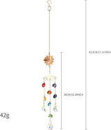 Crystal Suncatcher with Flower, Hanging Rainbow Maker with Colorful Prisms, Honeybee Suncatcher Gift, Window Ornament for Home, Garden, Patio Decor