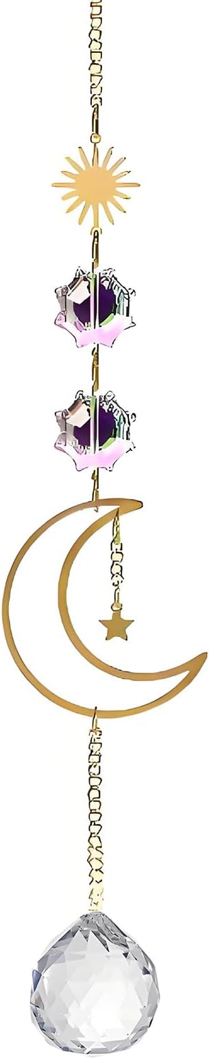 Crystal Sun Catcher Rear View Mirror Accessories, Colorful Crystals Suncatcher Car Mirror Hanging Accessories Car Decor, Hanging Ornament for Window Home Garden etc.