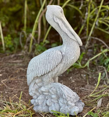 Stone Pelican Statue Concrete Pelican Sculpture Garden Bird Statue Handmade Pelican Decor for Home and Garden Yard Patio Decor
