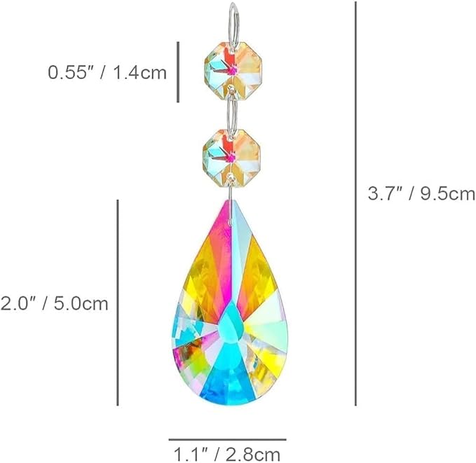 kanpura 25pcs 50mm Crystal Prisms Chandelier Suncatcher Beads Replacement Colorful Hanging Crystals for Chandeliers Window Wedding Party Decor