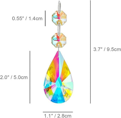 kanpura 25pcs 50mm Crystal Prisms Chandelier Suncatcher Beads Replacement Colorful Hanging Crystals for Chandeliers Window Wedding Party Decor