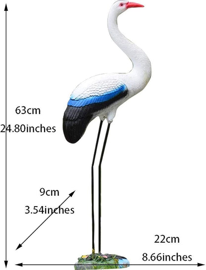 Garden Statue Animal Sculpture Outdoor Decor Gift Outdoor Statues Outdoor Garden Simulation Animal Sculpture Figurine Crane Statue Garden Courtyard Animal Decoration(22 * 9 * 63cm)