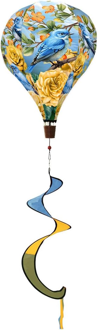Briarwood Lane Bluebirds and Roses Hot Air Balloon Spinner