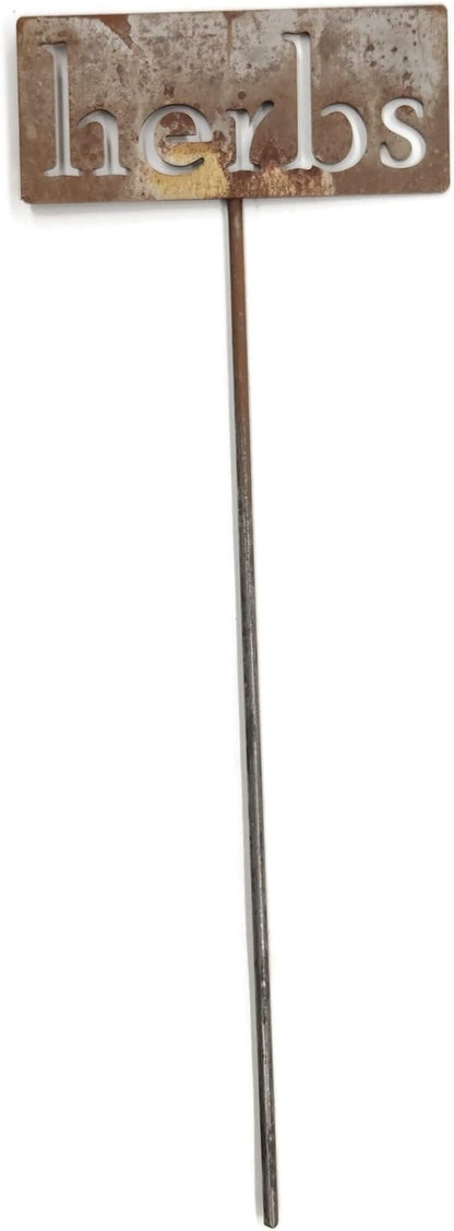 Classic Metal Garden Markers 19 Inches Tall (herbs, Naturally Rusted)