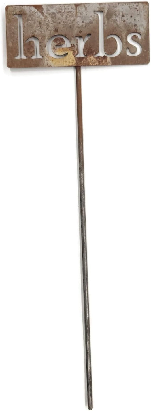 Classic Metal Garden Markers 19 Inches Tall (herbs, Naturally Rusted)
