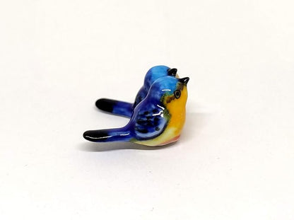 Bird Micro Tiny Dollhouse Figurines Hand Painted Ceramic Animals Collectible Gift Home Garden Décor (Budgerigar Bird)