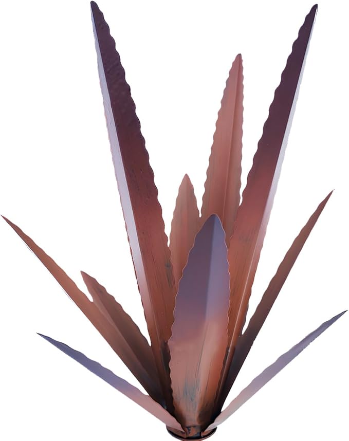 Large Tequila Rustic Sculpture, Wind Resistant Metal Agave Plants Garden Art for Outdoor Home Decor, DIY Hand Painted Metal Agave Yard Sculpture Statue Garden Lawn Ornament Gift (1, Brown)