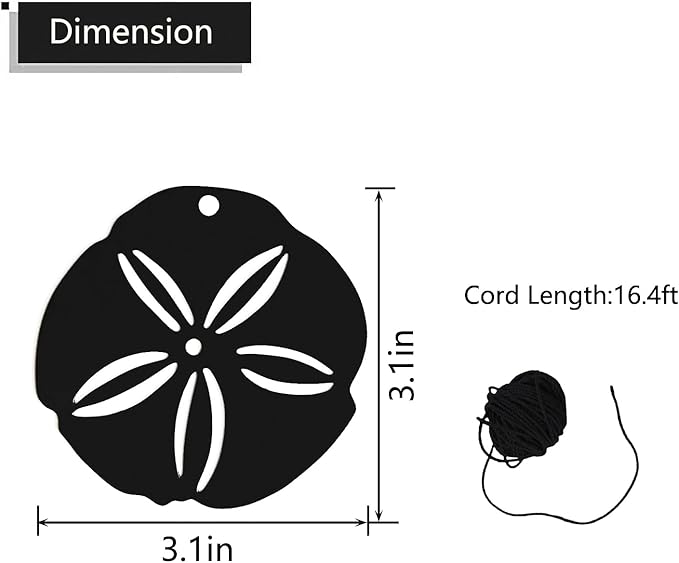 Replacement Wind Catcher, Wind Chime Sail Replacement with 16.4FT Nylon Cord, Metal Wind Chime Parts Replacement for Sympathy Wind Chimes and Wind Bells, Sand Dollar