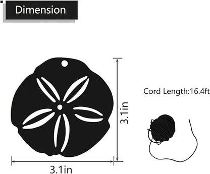 Replacement Wind Catcher, Wind Chime Sail Replacement with 16.4FT Nylon Cord, Metal Wind Chime Parts Replacement for Sympathy Wind Chimes and Wind Bells, Sand Dollar