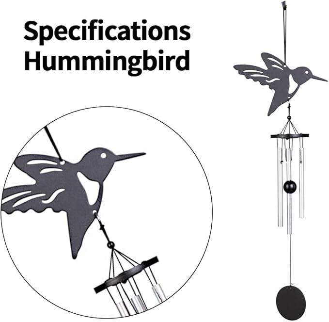 Humming Bird Wind Chimes, Garden Wind Chime for Home, Party, Festival Decor, Windchime Waterproof, Garden Yard Patio Hanging Decor, Idea Gift