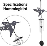 Humming Bird Wind Chime - Garden Wind Chime for Home, Outdoor Waterproof Windchime with Melodic Tones for Patio, Yard Decor, and as a Unique Housewarming Gift