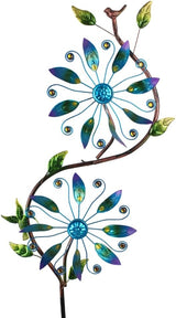 Metal Wind Spinners Outdoor,Yard Art Wind Sculptures & Spinners,Flower Wind Spinners for Yard and Garden,Waterproof Pinwheels & Windmill for Patio Lawn Decor